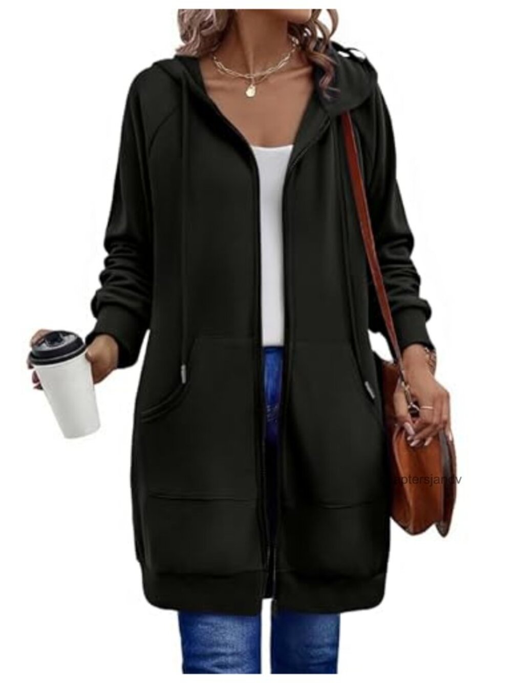 Zeagoo Women's Zip Up Hoodie Long Tunic Oversized Sweatshirt Long Sleeve
